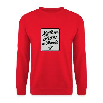 Der beste Vater der Welt - Vatertag - Geschenk - Unisex Pullover - Rot - Vorne - Alina (178cm) & Michal (187cm)