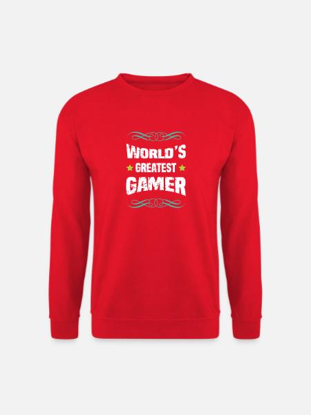 Weltbester Gamer – Distressed Design - Unisex Pullover - Rot