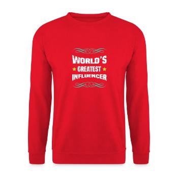 Weltbester Influencer - Unisex Pullover - Rot - Vorne - Alina (178cm) & Michal (187cm)