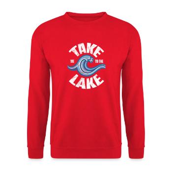 Emmenez-moi au Lake Retro Wave - Sweat-shirt Unisexe - rouge - Devant - Alina (178cm) & Michal (187cm)