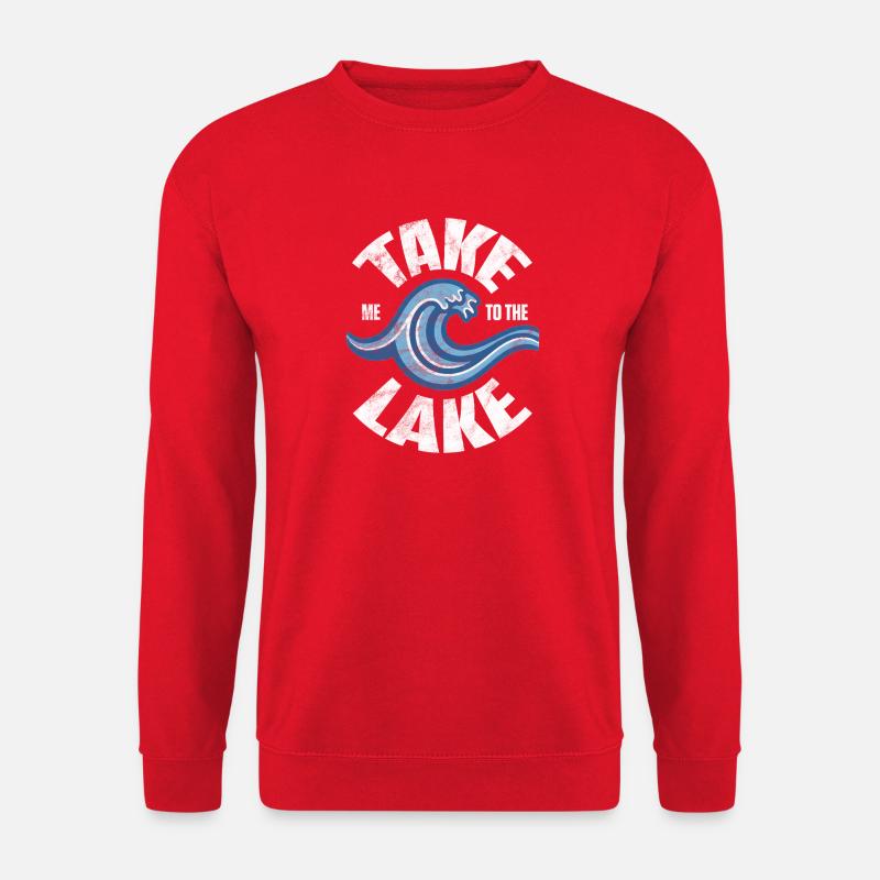 Emmenez-moi au Lake Retro Wave - Sweat-shirt Unisexe - rouge