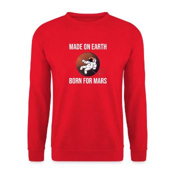 Mars Planet Space Vintage Rocket - Unisex Sweatshirt - red - Front - Alina (178cm) & Michal (187cm)