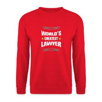 World's Greatest Lawyer Design - Unisex Sweatshirt - red - Front - Alina (178cm) & Michal (187cm)