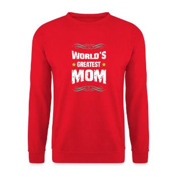 World's Greatest Mom Shirt - Unisex Sweatshirt - red - Front - Alina (178cm) & Michal (187cm)