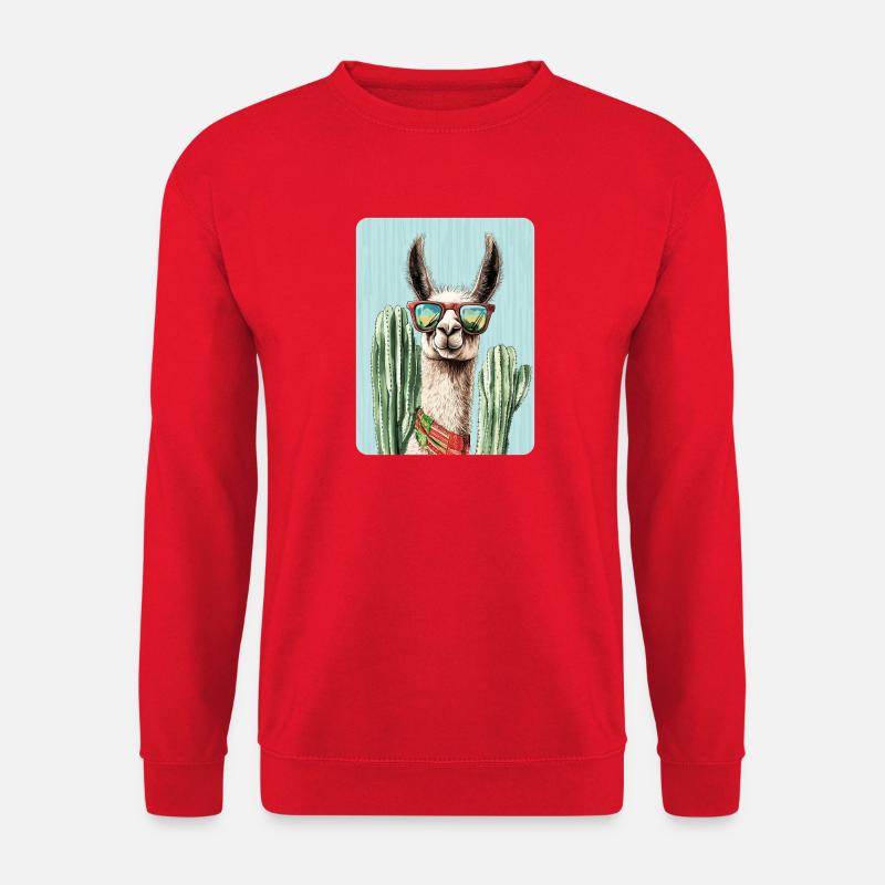 Lama - Unisex Pullover - Rot