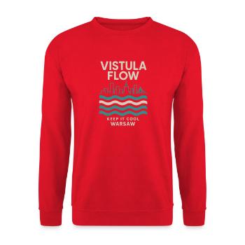 Vistula Flow Warsaw Skyline Design - Unisex Sweatshirt - red - Front - Alina (178cm) & Michal (187cm)