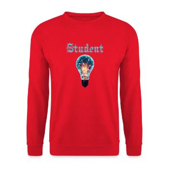 Student Design – Light Bulb Energy & Inspiration - Unisex Sweatshirt - red - Front - Alina (178cm) & Michal (187cm)