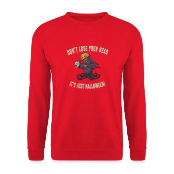 Don’t Lose Your Head – Funny Halloween Design - Unisex Pullover - Rot - Vorne - Alina (178cm) & Michal (187cm)