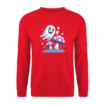 Champignons fantômes style néon - Sweat-shirt Unisexe - rouge - Devant - Alina (178cm) & Michal (187cm)