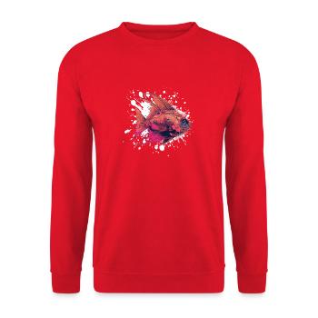 Fish Blobs - Unisex Sweatshirt - red - Front - Alina (178cm) & Michal (187cm)