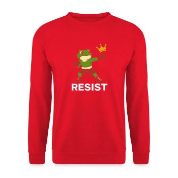 Fight Frog King Resistance - Unisex Sweatshirt - red - Front - Alina (178cm) & Michal (187cm)