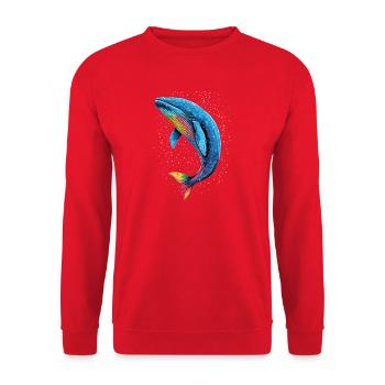 Blauwal Wal Blauwale Walgesang Taucher Ozean Wale - Unisex Pullover - Rot - Vorne - Alina (178cm) & Michal (187cm)