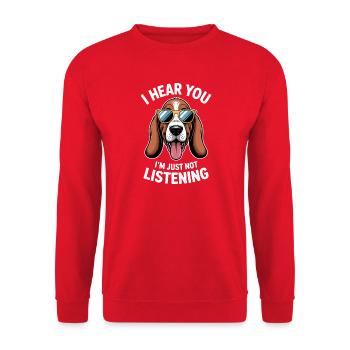 Basset Hound Saying Funny Basset Hound Gift - Unisex Sweatshirt - red - Front - Alina (178cm) & Michal (187cm)