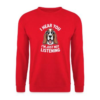 Basset Hound Saying Funny Basset Hound Gift - Unisex Sweatshirt - red - Front - Alina (178cm) & Michal (187cm)