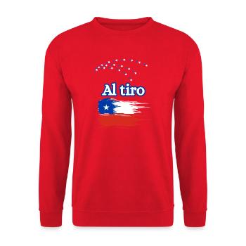 Chilean Dialect Flag Brush - Unisex Sweatshirt - red - Front - Alina (178cm) & Michal (187cm)