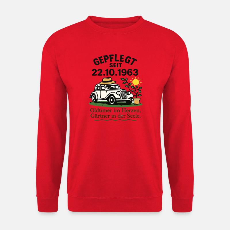 Maintained since 1963 Oldtimer Gärtnerherz - Unisex Sweatshirt - red