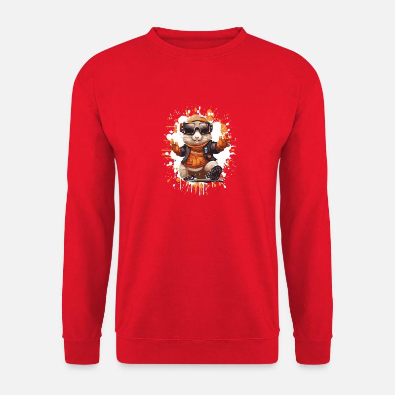Hamster Snowboard - Unisex Sweatshirt - red