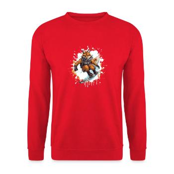 Fuchs Snowboard - Unisex Pullover - Rot - Vorne - Alina (178cm) & Michal (187cm)
