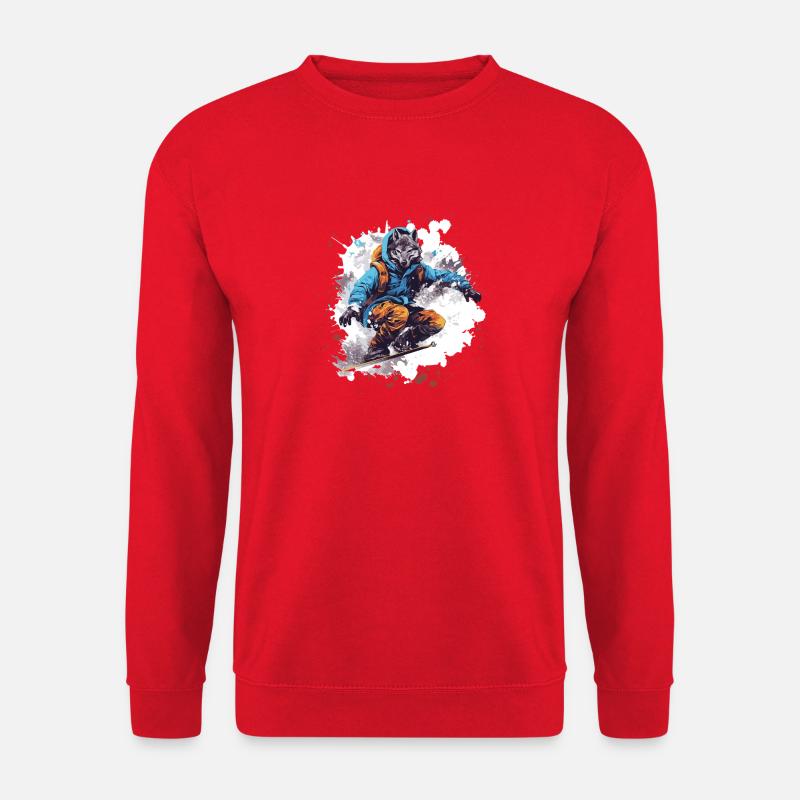 Wolf Snowboard - Unisex Pullover - Rot