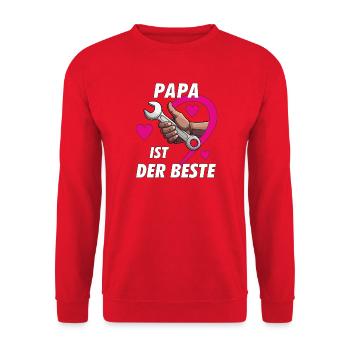 WRENCH HEART DAD THE BEST - Unisex Sweatshirt - red - Front - Alina (178cm) & Michal (187cm)