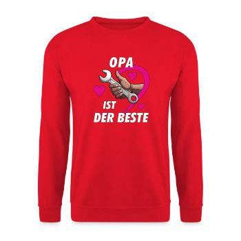 CLÉ COEUR GRAND-PÈRE LE MEILLEUR - Sweat-shirt Unisexe - rouge - Devant - Alina (178cm) & Michal (187cm)