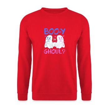 Halloween Gender Reveal - Unisex Sweatshirt - red - Front - Alina (178cm) & Michal (187cm)