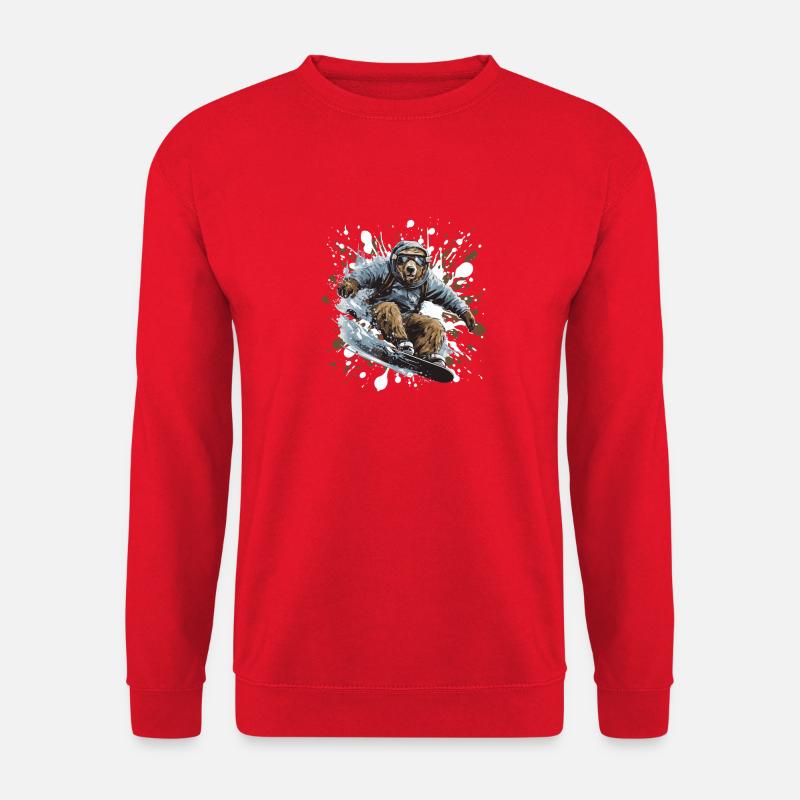 Bär Snowboard - Unisex Pullover - Rot