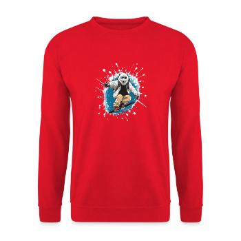 Polar Bear Snowboard Polar Bear - Unisex Sweatshirt - red - Front - Alina (178cm) & Michal (187cm)