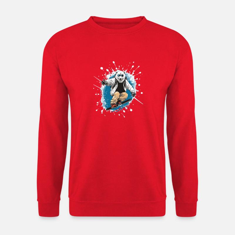 Polar Bear Snowboard Polar Bear - Unisex Sweatshirt - red