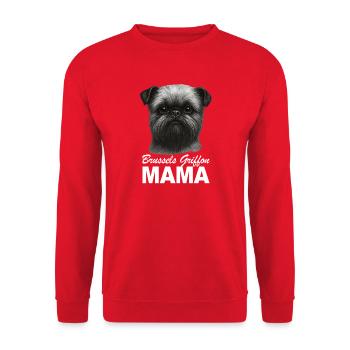 Belgian Dwarf Griffon Brussels Griffon Mama - Unisex Sweatshirt - red - Front - Alina (178cm) & Michal (187cm)