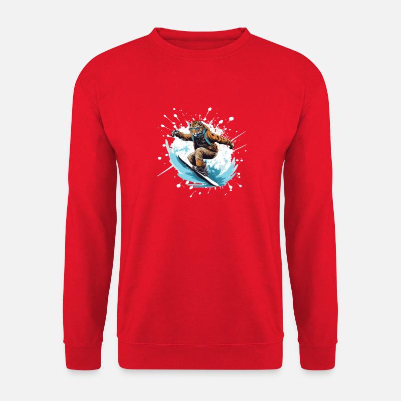 Planche à neige guépard - Sweat-shirt Unisexe - rouge