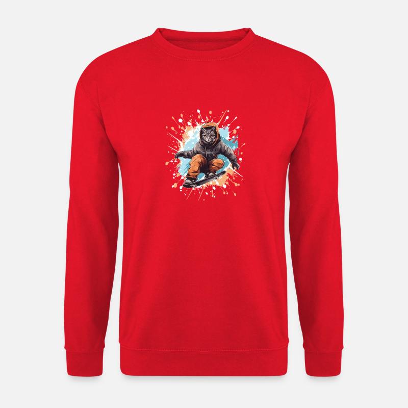 Katze Snowboard - Unisex Pullover - Rot