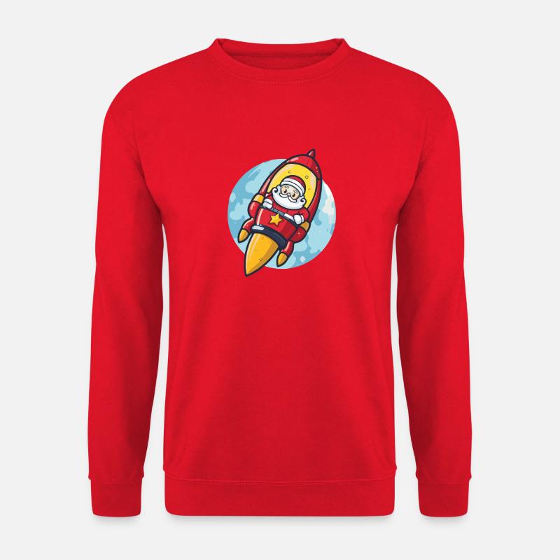 Weihnachtsmann Rakete Santa Weihnachten - Unisex Pullover - Rot