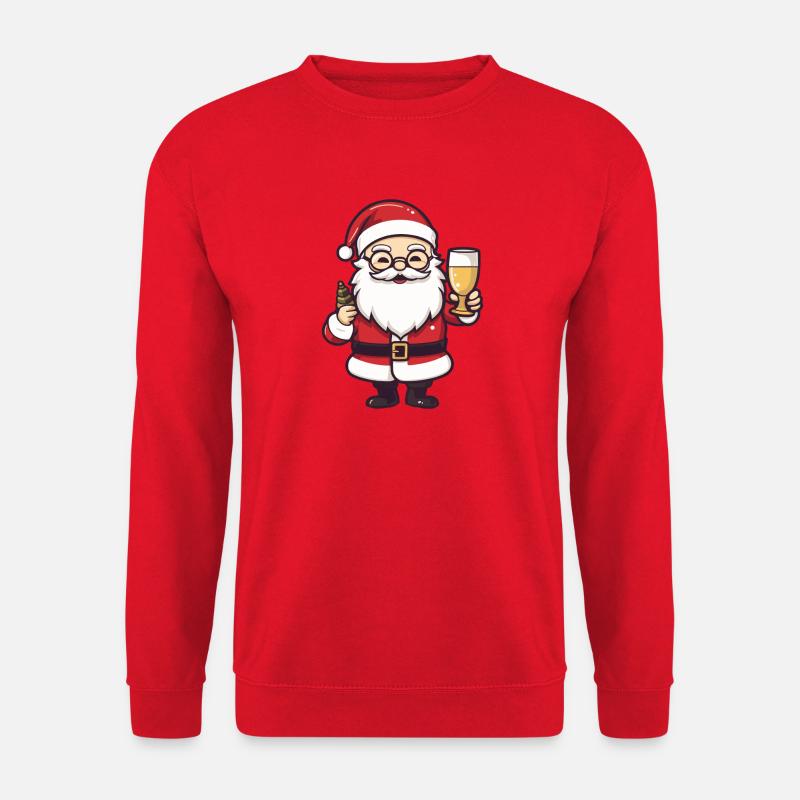 Weihnachtsmann Drinking Comic Weihnachten - Unisex Pullover - Rot