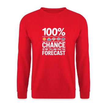 Funny Meteorology Gift Weather Enthusiasts - Unisex Sweatshirt - red - Front - Alina (178cm) & Michal (187cm)