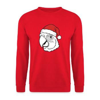 Parrot Christmas Santa Hat Design - Unisex Sweatshirt - red - Front - Alina (178cm) & Michal (187cm)