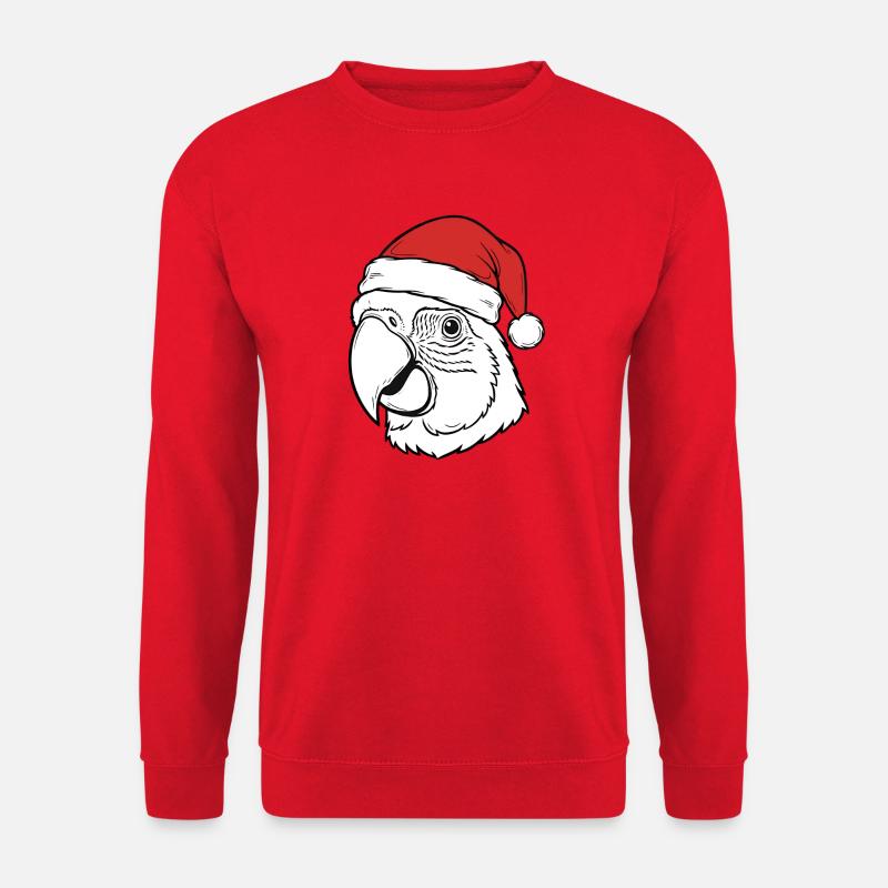 Parrot Christmas Santa Hat Design - Unisex Sweatshirt - red