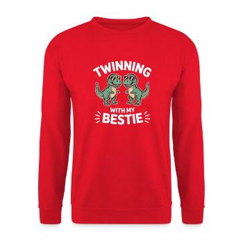 Best Friend Saying Funny Partner Look Gift - Unisex Sweatshirt - red - Front - Alina (178cm) & Michal (187cm)