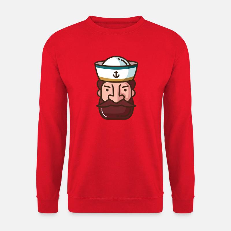 Nautische Karikatur Matrose - Unisex Pullover - Rot