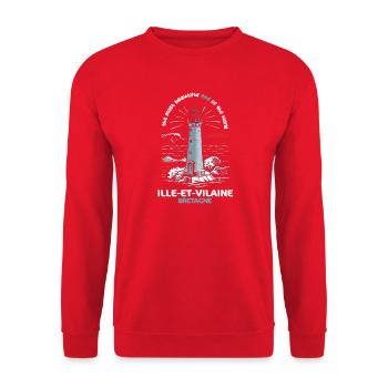 Ille et Vilaine Most Beautiful Place in the World Brittany - Unisex Sweatshirt - red - Front - Alina (178cm) & Michal (187cm)