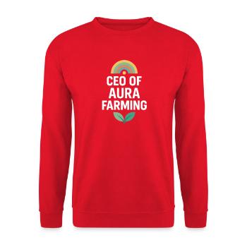PDG d’Aura Farming, drôle de dicton de mème - Sweat-shirt Unisexe - rouge - Devant - Alina (178cm) & Michal (187cm)