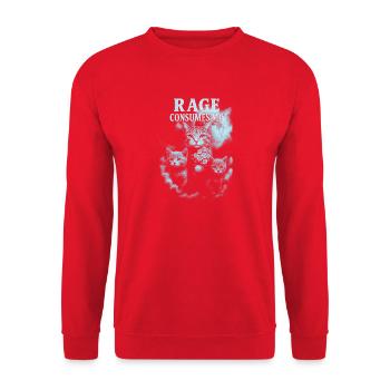 Rage Consumes Me Cat Art - Unisex Sweatshirt - red - Front - Alina (178cm) & Michal (187cm)
