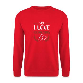 I Love Kickboxing  - Unisex Pullover - Rot - Vorne - Alina (178cm) & Michal (187cm)