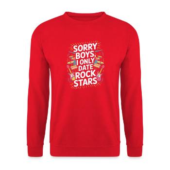 Festival Sorry Boys I Only Date Rock Stars Groupie - Unisex Sweatshirt - red - Front - Alina (178cm) & Michal (187cm)