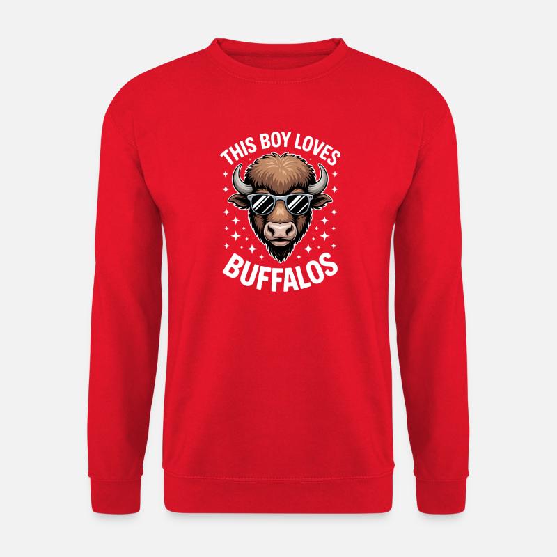 Büffel Spruch Jungs Lustiges Büffel Geschenk - Unisex Pullover - Rot