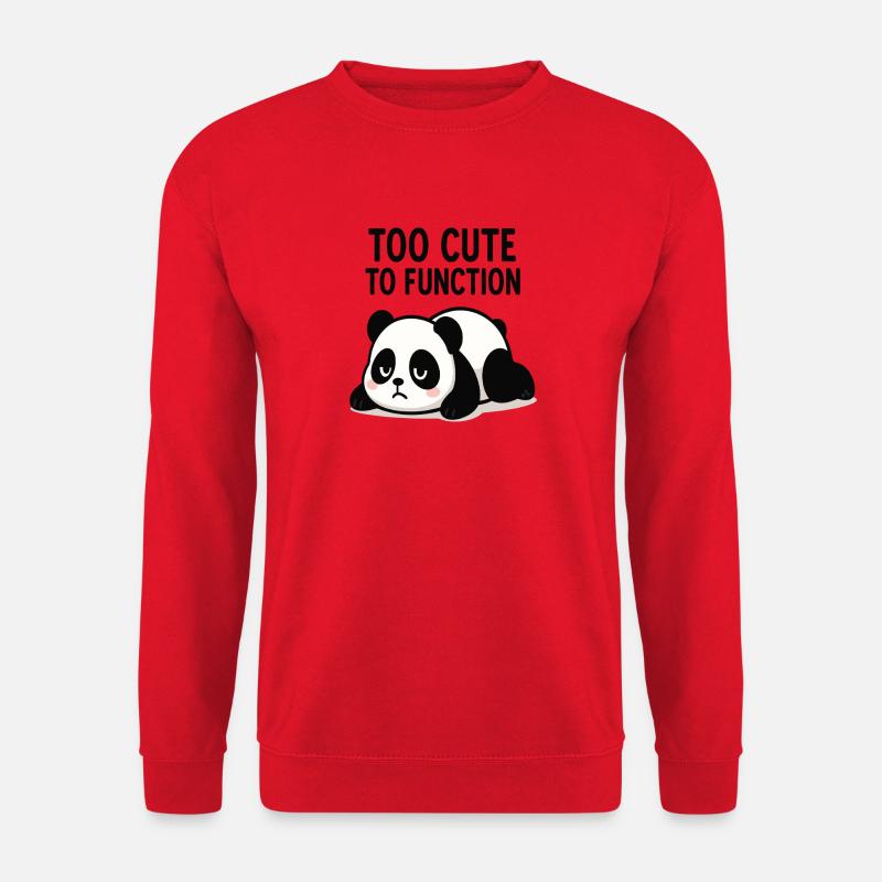 Too Cute To Function Panda - Unisex Sweatshirt - red