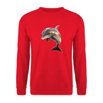 Dolphin Diver Dolphins Ocean Cute Dolphins Dolphin - Unisex Sweatshirt - red - Front - Alina (178cm) & Michal (187cm)