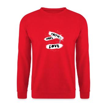 Faith Hope Love - Simple Faith Design - Unisex Sweatshirt - red - Front - Alina (178cm) & Michal (187cm)