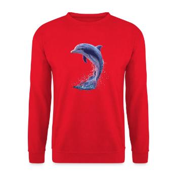 Dolphin Diver Dolphins Ocean Cute Dolphins Dolphin - Unisex Sweatshirt - red - Front - Alina (178cm) & Michal (187cm)
