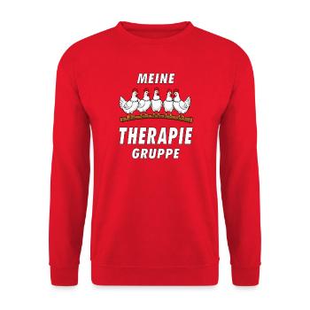 Poulets Mon Groupe de Thérapie - Sweat-shirt Unisexe - rouge - Devant - Alina (178cm) & Michal (187cm)